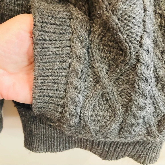 ARAN CRAFTS Sz S (Men) Sz M (Women) 100% Merino Wool Fisherman Cable Cardigan - Picture 6 of 10